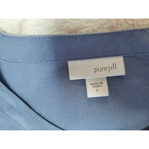 J.Jill Purejill Womens Blue Round Neck Long Sleeve Top Pullover Side Slit Small - Picture 3 of 6